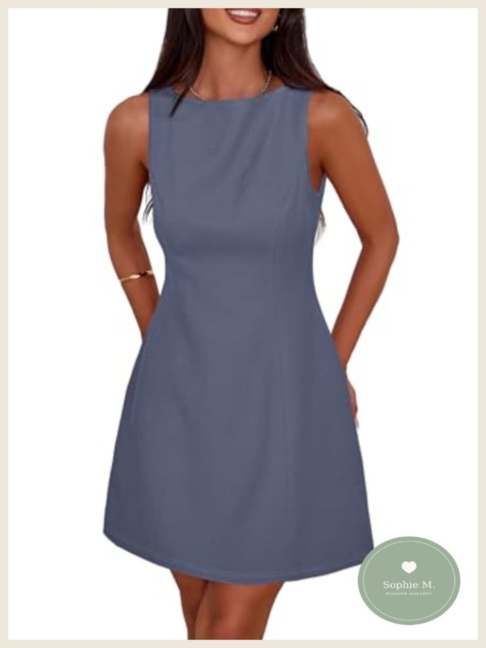 PRETTYGARDEN Women's Formal Short A Line Mini Dress Sleeveless Boat Neck